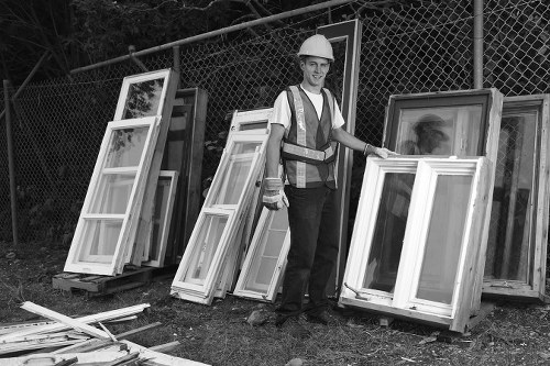 Clearance team organizing items in an Ascot flat