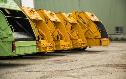 Professional waste disposal team at work